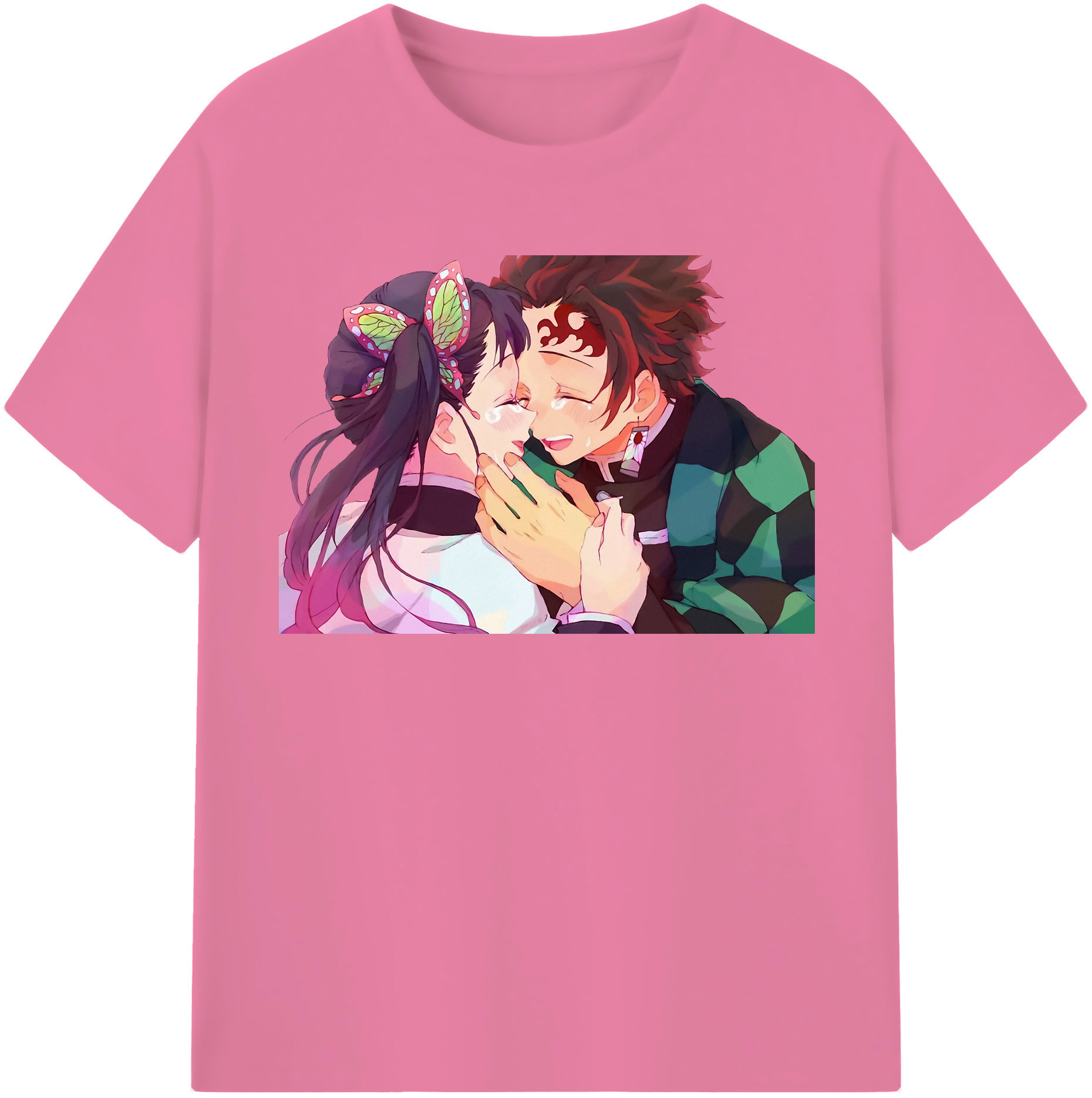 （画像用） 鬼滅の刃 竈門 炭治郎／かまど たんじろう Kamado Tanjirou 綿100％半袖Tシャツ（フロントプリント）